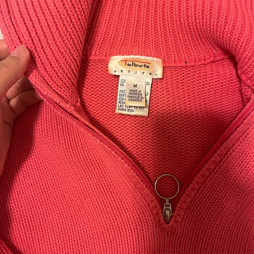 Talbots Knit Quarter Zip - Picture 2 of 2